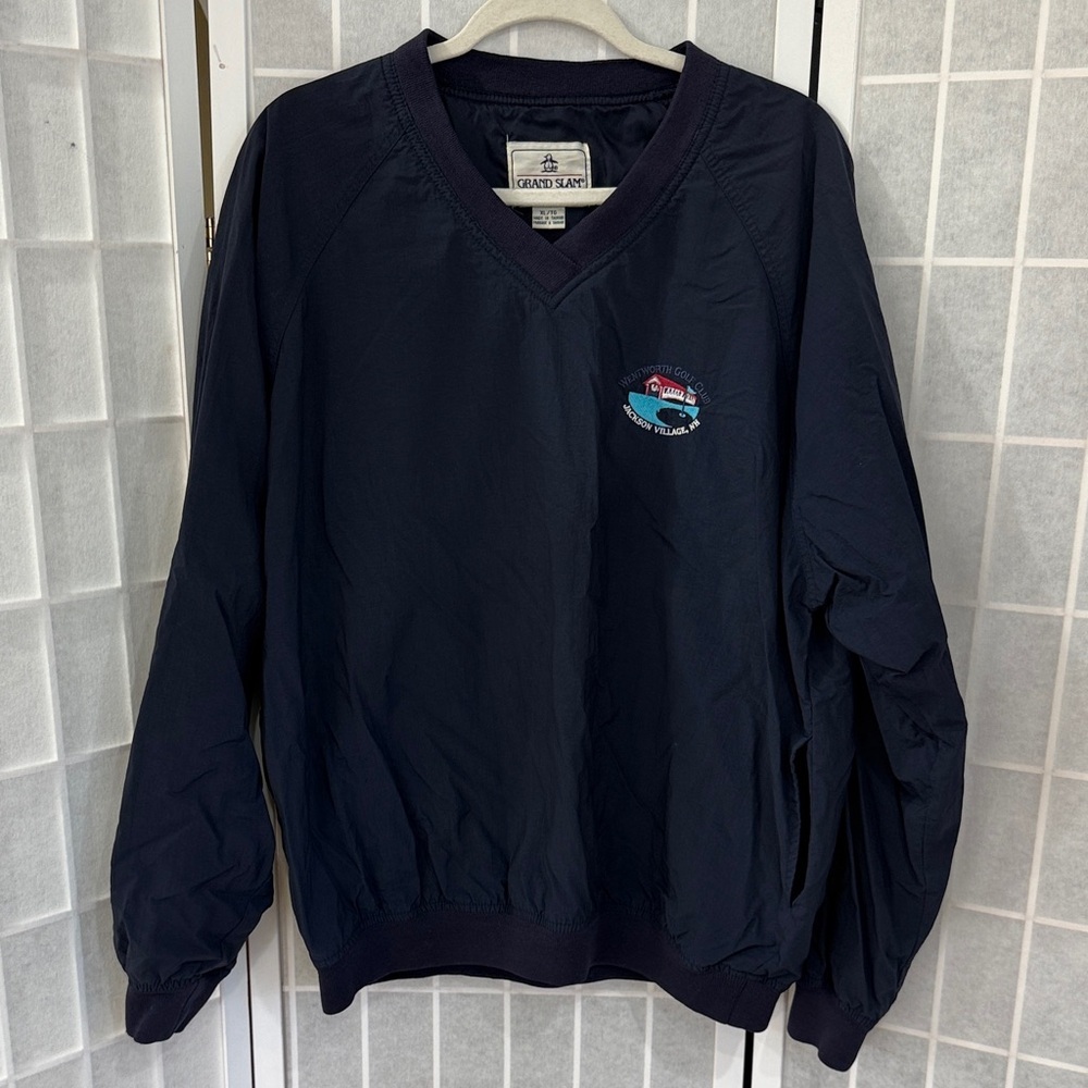 Grand Slam Men's Dark Blue V-Neck Golf Pullover Size XL